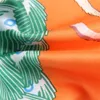 Sarongs Handmatige Hand Roled Twill Silk Scarf Vrouwen Dieren Print Square sjaals wraps Echarpes gekrulde vouten Femme Bandana Hijab 90cm 230508