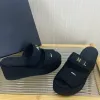 2023 NOWOŚĆ Women Slingbacks Kapcieczki Wedge Platforme Obcasy 6,5 cm Sandały projektant Tweed Slip na slajdach Grosgrain Mules Ladie