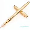 Stylo plume en or 10K de haute qualité, 0.5mm, entièrement en métal, stylo à encre à Clip doré, papeterie Caneta, fournitures scolaires et de bureau