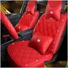 Car Seat Covers Accessory Er For Sedan Suv Durable High Quality Leather Five Seats Set Cushion Including Front And Rear Ers Fl Ered Dhzda