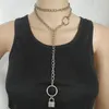 Łańcuchy ręcznie robiony kołnierz unisex kłódka wisidter Naszyjnik długi metalowy łańcuch Choker dla mężczyzn Kobiet Dziewczęta dla chłopców Prezent