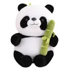 1pc morbido panda peluche farcito animali kawaii con bambù panda orso bambino placare bambola regalo di compleanno di alta qualità per bambini ragazzo