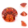 Pärlor runda form grossist cz sten 0,8 mm-3mm 5a orange färg kubik zirkoniumsyntetiska ädelstenar för smycken