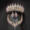 Wedding Hair Jewelry Crystal Bridal Tiaras Crown Women Królowa Princess Purple Róż Red Green Naszyjnik Zestawy modowe Diandemy 230508