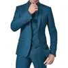 Męskie garnitury Blazery Slim Chłopak dla mężczyzn 3 -częściowy szczyt Lapel Wedding Groom Tuxedos Man Fashion Ubrania kamizelka kurtki z spodniami 230509