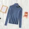 Damestruien vallen Winter Turtleneck Off Shoulder Sweater Vrouwen lange mouw stevige slanke gebreide top vrouwelijke casual mode -pullover