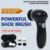 Storage Electric Shoe Polisher Brush Leather Shoes Cleaning Repair Polishing Dust Collector Portable Leather Care Kit Four Brush Heads