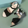 Sandals Women Shoes Daily Outside Wear Wedged Rhinos Diamond Inset Everything Matching Open Toe After Empty Fairy Wind