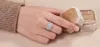 2 datorer 925 Sterling Silver Wedding Rings uppsättning för kvinnors solitär förlovningsring avtagbart vaktband AAAAA Zircon BR0910 Fina smycken smycken Tillbehör