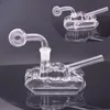 Fashion Tank Glass Oil Burner pipe Hookah Heady Bubbler Pipe Detachable Dab Rigs Beaker Bong with Oil Burner bowls