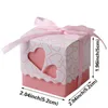 Cake S 50pcs Love Heart Candy Boxes con bomboniere Gifts Box Box Christining Baby Shower Wedding Souvenir per la festa per gli ospiti Supply 230508