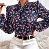 Bluzki damskie Koszulka Kolorowa druk jednopasmowa bluzka z kardigan Lanter