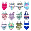 Children's Swimwear 3-14 year girls' two-piece children's split hollow Falbala bikini swimsuit set P230602