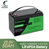 LiFePO4 Battery Pack 24V 100AH 50AH Lithium Iron Phosphate Rechargeable Battery Built-in BMS for EV RV Boats Motor Forklift