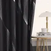 Curtain Striped 85% Blackout Living Room Fabric Finished Bedroom Short