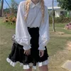 Женские блузкие рубашки японские рюшиные лолита женщины 2023 Mori Girl Sweet Lantern Tops Fresh Kawaii White Springwomen's Women'swomen
