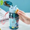 GIANXI Kinder-Wasser-Schnabeltasse mit Strohhalm Cartoon auslaufsichere Wasserflaschen im Freien tragbare Trinkflasche schöne Tasse für Kinder