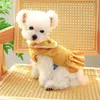 Vestido de arnês para cães para cães pequenos menina e coleira, roupas de cachorro com anel D, roupa de gato de estimação