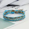 Bracelets de link 2pcs/conjunto de casais bracelete de corda conjuntos de nó artesanal para homens jóias acessórios ajustáveis ​​Bangles Friend Gifts