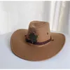 Western Cowboy Hat, Retro Sheriff, Sheriff's Hat, Herr- och kvinnors ridning, turism, fiske, solskuggning, solskydd, campinghatt