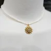 Pendant Necklaces J29 Sun Moon Necklace Natural Pearl For Women Fashion Sunflower