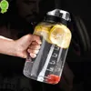 Nouvelle bouteille de sport de 1 gallon grande capacité bouteille d'eau Tritan bouilloire bouteilles de boisson sans BPA tasse d'espace de remise en forme en plein air 2500ML 2.2 litres