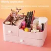 Boîtes de rangement Organisateur de maquillage de bureau Drawer Cosmetic Box Boîte à roues à lèvres pour la salle de bain pour dortoir