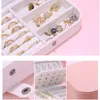 Jewelry Boxes Portable Jewelry Box Jewelry Organizer Display Travel Jewelry Case Boxes Button Leather Storage Zipper Jewelers Joyero 230509