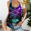 Débardeurs pour femmes Sortie Polyester Printemps Été Gilet Tunique Femme Grande Taille Hauts Impression 3D Sans Manches Quotidien Col en U Streetwear XS-8XL