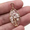 Charms Natural Stone Pendants Irregularly Wound Copper Wire Gemstone Exquisite For Jewelry Making Diy Bracelet Necklace Earring