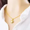 Pendentif Colliers Collier Coeur Mignon Pour Femmes 24K Plaqué Or Fête Anniversaire Fiançailles Anniversaire Bijoux