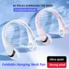 Fans Leafless hanging Neck Fan 360 Degree Ventilador Fan USB Rechargeable Mini Cooling Fan Portable Folding Sports Hanging Neck Fan