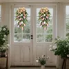 Fiori decorativi Ghirlanda di tulipani Seta Porta d'ingresso Pianta artificiale Appeso Colorato Ortensia Sfondo Arco Home Room Decorazioni da giardino