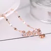 Chains Necklace For Women Love Rose Gold Color Spinner Zircon Heart Anxiety Fidget Pendant Clavicle Chain Lover Christmas Gift Ideas