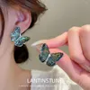 Ohrstecker Erweiterte Zirkon Fassung Perle Blau Schmetterling Für Frauen Persönlichkeit Süß Cool Junge Mädchen Party Charme Schmuck N357