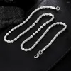 Chains 2023 4MM S925 Sterling Silver 16/18/20/22/24 Inches Rope Chain Necklace For Men Women Fashion Wedding Jewelry