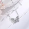 Pendentif Colliers Sole Memory Zircon Cristal Papillon Couleur Argent Collier Femme SNE652