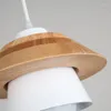 Lampes suspendues nordique Simple moderne chambre chevet barre personnalisée Makalon lustre de Restaurant en bois massif
