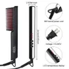 Curling Irons Multifunctional Hair Straightener Brush Ionic Beard Ceramic Heating Comb Electric Straightening 230509