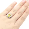 Кластерные кольца 18x17 мм милые милые 4,6 г золотистого цитрина белого цвета женщины день рождения подарок серебряное кольцо серебряное украшение оптом