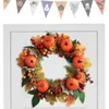 Dekoratives Blumen-Herbst-Kranz-Ernte-Kürbis-Ahorn-Herbst-künstliches Haustürschild für Haus-Innen-Außenwand-Hochzeit