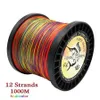 Braid Line 12 Strands Braided Fishing Line 300mm 500m PE Multifilament Multicolor Line Super Strong Japan Fish Line Saltwater Fishing Wire 230506