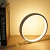 Table Lamps Simple LED Desk Lamp Bedroom Sleep Touch Sensing Circular Bedside Modern Iron USB Night Light Decorative Lighting Fixture