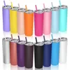 Tumblers de 20 onças de copo de aço inoxidável de aço inoxidável garrafa de água com copo isolado de palha de copo selado a tampa colorida Party Favort Favor 230506