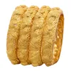 Charm Bilezikler 24K Bangles 4pcslot Etiyopya Afrika Moda Altın Renk Kadınlar için Afrika Gelin Düğün Bilezik Takı Hediyeleri 230508