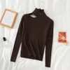 Damestruien vallen Winter Turtleneck Off Shoulder Sweater Vrouwen lange mouw stevige slanke gebreide top vrouwelijke casual mode -pullover