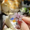 Band Rings 2023 Summer New Fresh Art Stamen AAA Cubic Zirconia Opening Adjustable Ring for Women's Outdoor Garden Party Jewelry Gift 0071 Z0509