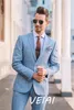 Męskie garnitury Blazers Sky Blue Men garnitury biznesowe 2 -częściowe zestawy blezeru Terno Social Masculino szczyt lapowy pojedynczy piersi ślub zużycie 230509