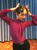 스테이지웨어 2023 여자를위한 라틴 댄스 탑 메쉬 슬리브 바디 수트 chacha rumba 탱고 드레스 어린이 연습 dqs11756