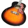 LvyBest 43 inç Jubmo Kalıp Masif Ahşap Profil Gün batımı Boya Akustik Ahşap Gitar